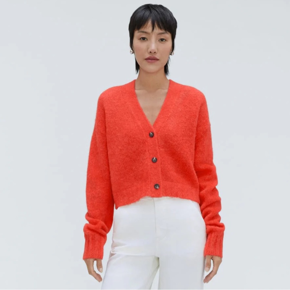 Everlane Women's Red Cardigan Sweater